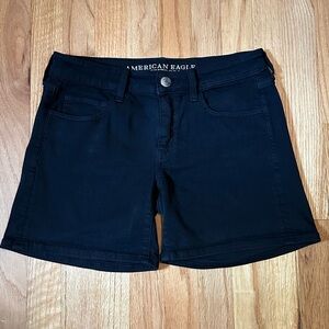 American Eagle Black Midi Shorts